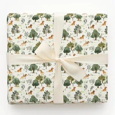Park Day with the Dachshund - Gift Wrap for Christmas, Holidays Wrapping Paper, Christmas Wrapping Paper