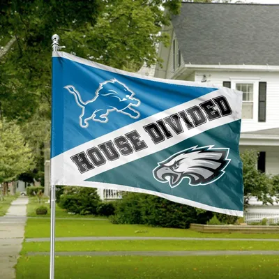Detroit Lions Vs Philadelphia Eagles Horizontal House Flag, Nfl House Divided Football Banner Horizontal House Flag