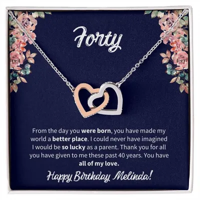 Forty Birthday All Of My Love Interlocked Hearts Necklace Interlocking Hearts Necklace