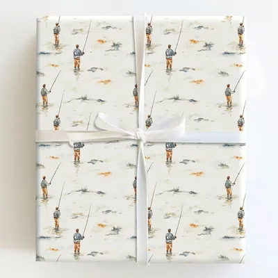 Best Dad By a Stream - Gift Wrap for Christmas, Holidays Wrapping Paper, Christmas Wrapping Paper