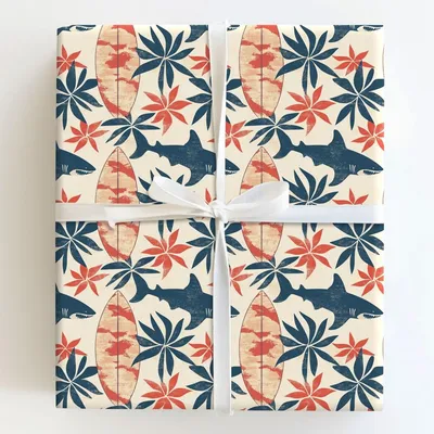 Reef and Repeat - Gift Wrap for Christmas, Holidays Wrapping Paper, Christmas Wrapping Paper