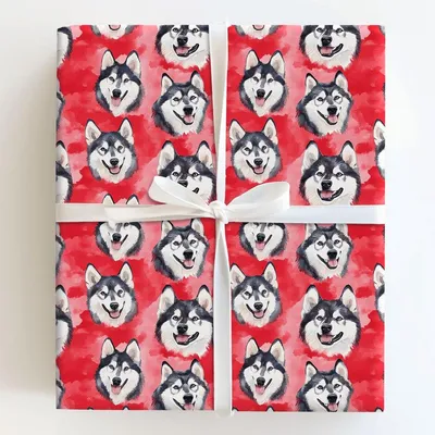 Cherry Dog - Gift Wrap for Christmas, Holidays Wrapping Paper, Christmas Wrapping Paper