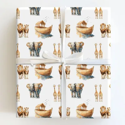 Two by Two - Gift Wrap for Christmas, Holidays Wrapping Paper, Christmas Wrapping Paper