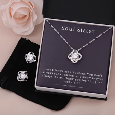 Friendship Knot Necklace - Love Knot Earring & Necklace Set