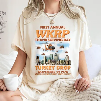 Thanksgiving Day Turkey Drop T-Shirt Happy Thanksgiving Soft Fabric T-Shirt With Collar And Stretch Love