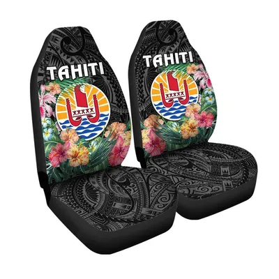 Tahiti Car Seat Covers French Polynesiample Vibes Black