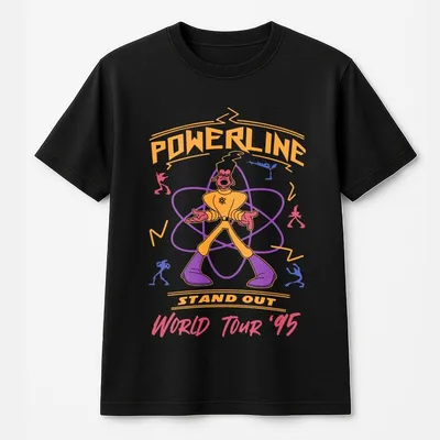 Two Sided Retro A Goofyy Movie Powerline T-Shirt,Stand Out World Tour 95 T-Shirt,Waltt World,2024 Trip ,Unisex T-Shirt T-Shirt