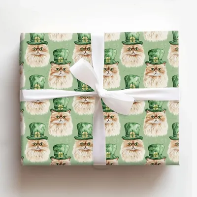 Leprechaun Persian - Gift Wrap for Christmas, Holidays Wrapping Paper, Christmas Wrapping Paper