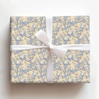 Bunny Blues - Gift Wrap for Christmas, Holidays Wrapping Paper, Christmas Wrapping Paper