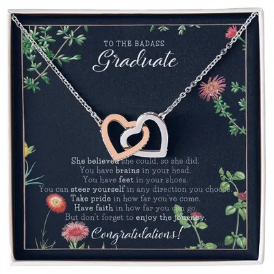 Graduation Gift Necklace Graduation Gift For Her College Graduation Gift For Her High School Senior Graduation Class Of Interlocking Hearts Necklace