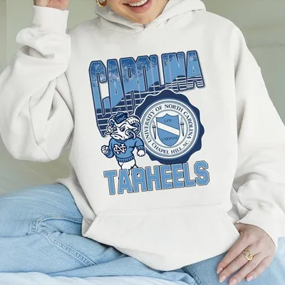Vintage Unc Tar Heels Mascot Unisex Hoodie Ncaa Unc Tar Heels Hoodie University Of North Carolina Graphic Hoodie Soft Cotton