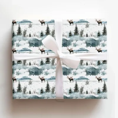 Alaskan Morning - Gift Wrap for Christmas, Holidays Wrapping Paper, Christmas Wrapping Paper