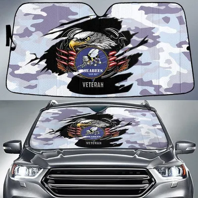 Bald Eagle American Flag Purple Camo Cow Pattern Printed Car Sun Shades Cover Auto Windshield PrintSyde