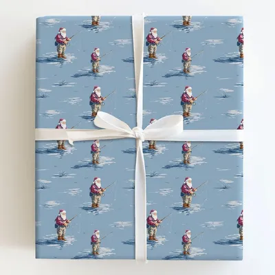 Santa’s Big Catch - Gift Wrap for Christmas, Holidays Wrapping Paper, Christmas Wrapping Paper