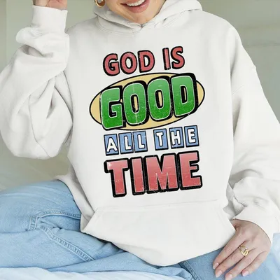 God Is Good All The Time Hoodie, Vintage I Love Jesus Hoodie, Christian Easter Gift, Full Color Top