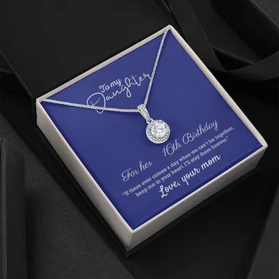 To My Beautiful Daughter Love Knot Necklace, Gift For Daughter From Mom, Daughter's Birthday, Daughter's Graduation, Daughter Jewelry - Necklace For Daughter's Birthday From Mom - Daughter Jewelry, Mother Daughter