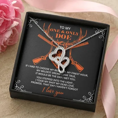 To My #1 Hiking Partner Necklace  Girlfriend Anniversary  Girlfriend Birthday Gift  Anniversary Gift For Girlfriend  H Double Hearts Necklace