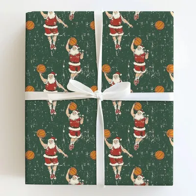 Dunkin' Claus - Gift Wrap for Christmas, Holidays Wrapping Paper, Christmas Wrapping Paper