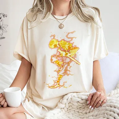 Zenitsu Demon Slayer Samurai T-Shirt Front Back Print 260gsm Premium T-Shirt For Anime Enthusiasts