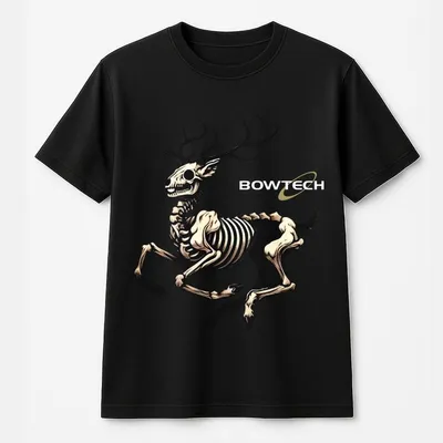Bowtech Archery Skeleton Deer T-Shirt T-Shirt, Halloween Hunting Graphic, Vintage Archery T-Shirt,Outdoor Spooky