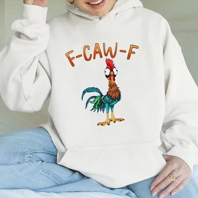 Funny F Caw F Chicken Hoodie Hilarious Fcawf Graphic Hoodie For Men Women Farm Animal Meme Hoodie Casual Unisex Top Viral