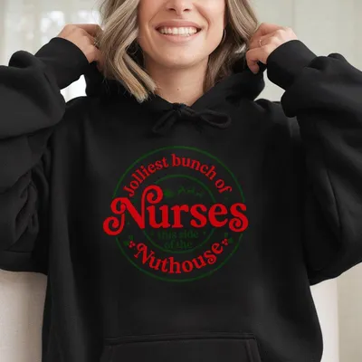 Christmas Holly Jolly Nurse Hoodie, Christmas Nursing , Nurse Life Christmas Hoodie, School Nurse Christmas Gifts