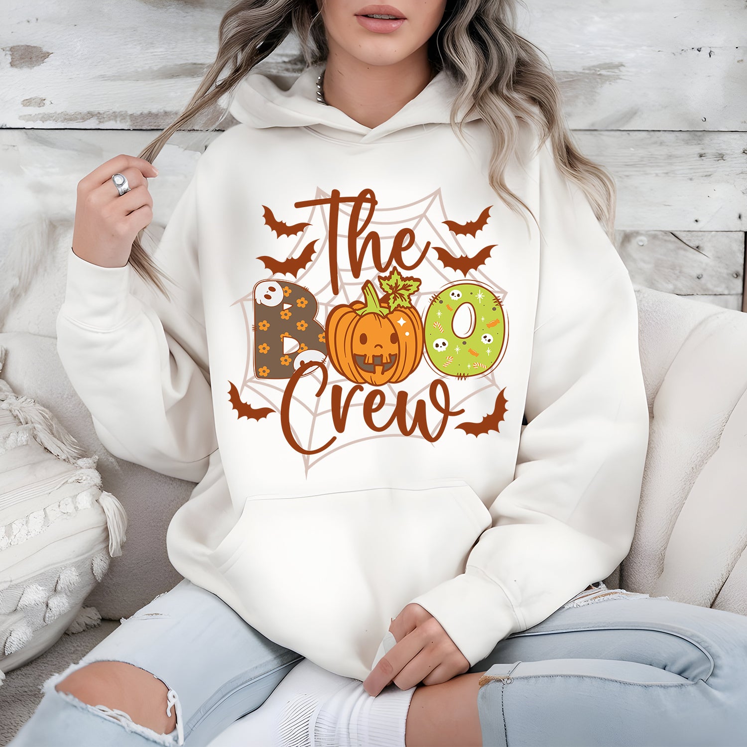 The Boo Crew Halloween Hoodie – Fun Graphic Spooky Pullover