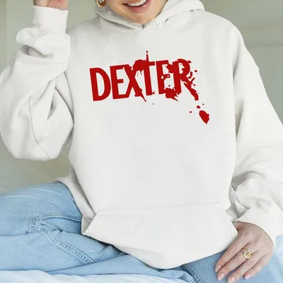 Men'S Casual Loose Fit Hoodie With Dexter Red Print Stylish Summer Hoodie Perfect For Everyday Wear Gift Idea