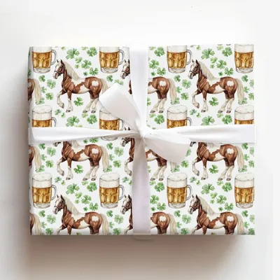 Brews with the Clydesdale - Gift Wrap for Christmas, Holidays Wrapping Paper, Christmas Wrapping Paper