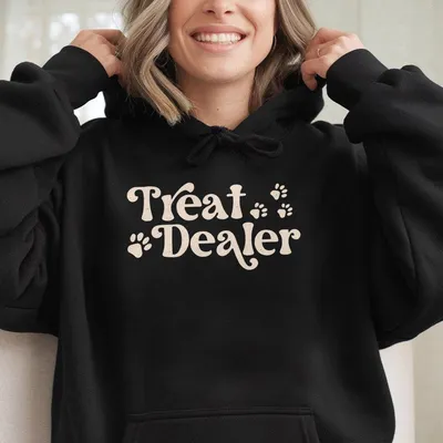 Treat Dealer Hoodie, Funny Dog Lover Hoodie, Dog Mom Gift, Dog Mom Hoodie, Gift For Dog Lover, Funny Dog Gift