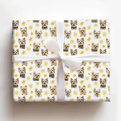 Sunny Day with the Yorkies - Gift Wrap for Christmas, Holidays Wrapping Paper, Christmas Wrapping Paper