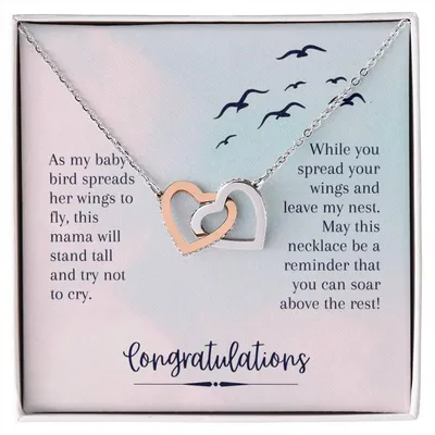 This Mama Will Stand Tall And Try Mot To Cry - Interlocking Heart Necklace Interlocking Hearts Necklace