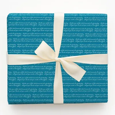 Peace in Blue - Gift Wrap for Christmas, Holidays Wrapping Paper, Christmas Wrapping Paper