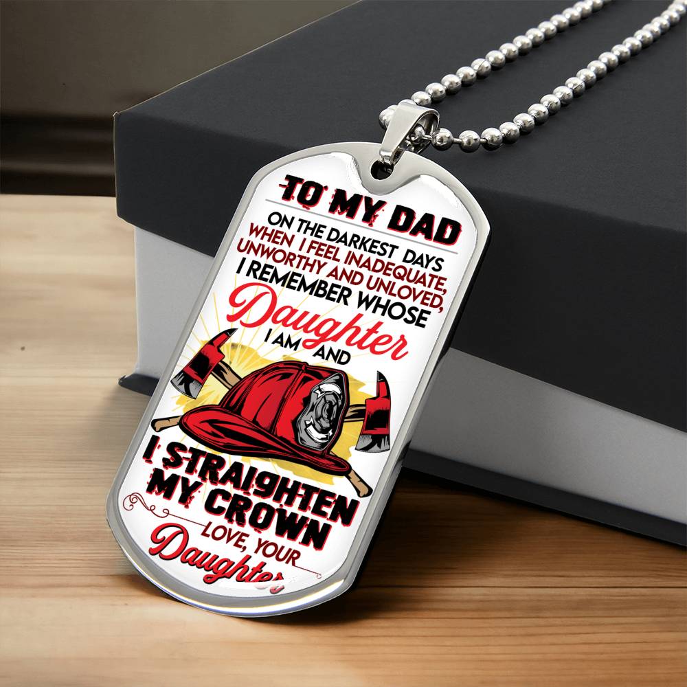 Gift From Daughter - Father Daughter Gift - Dad Gift Ideas - Gift For Father - Gift For Dad - Dad's Birthday Gif - Army Tag Necklace, Dog Tag