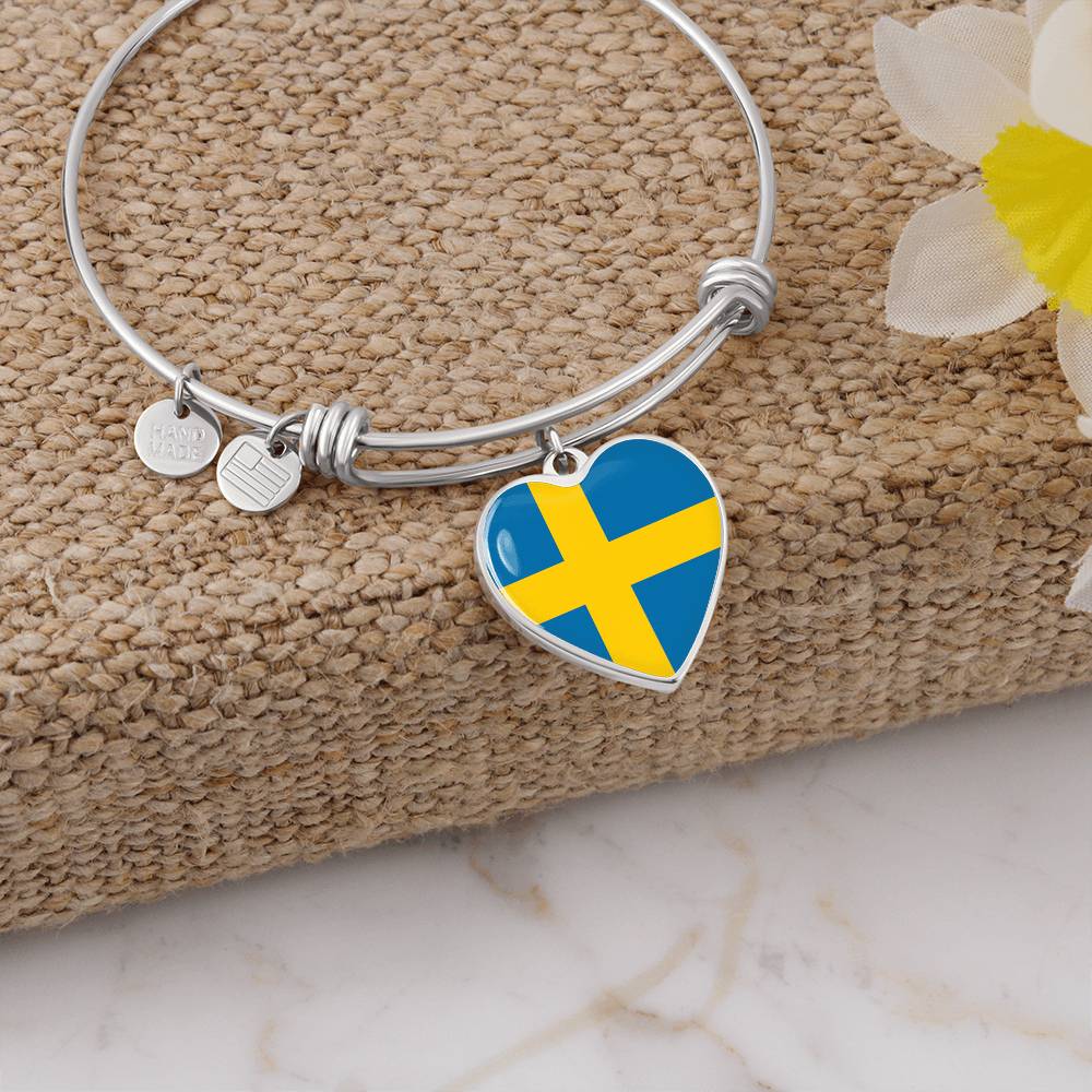 Flag Bangle Sweden Heart Bangle