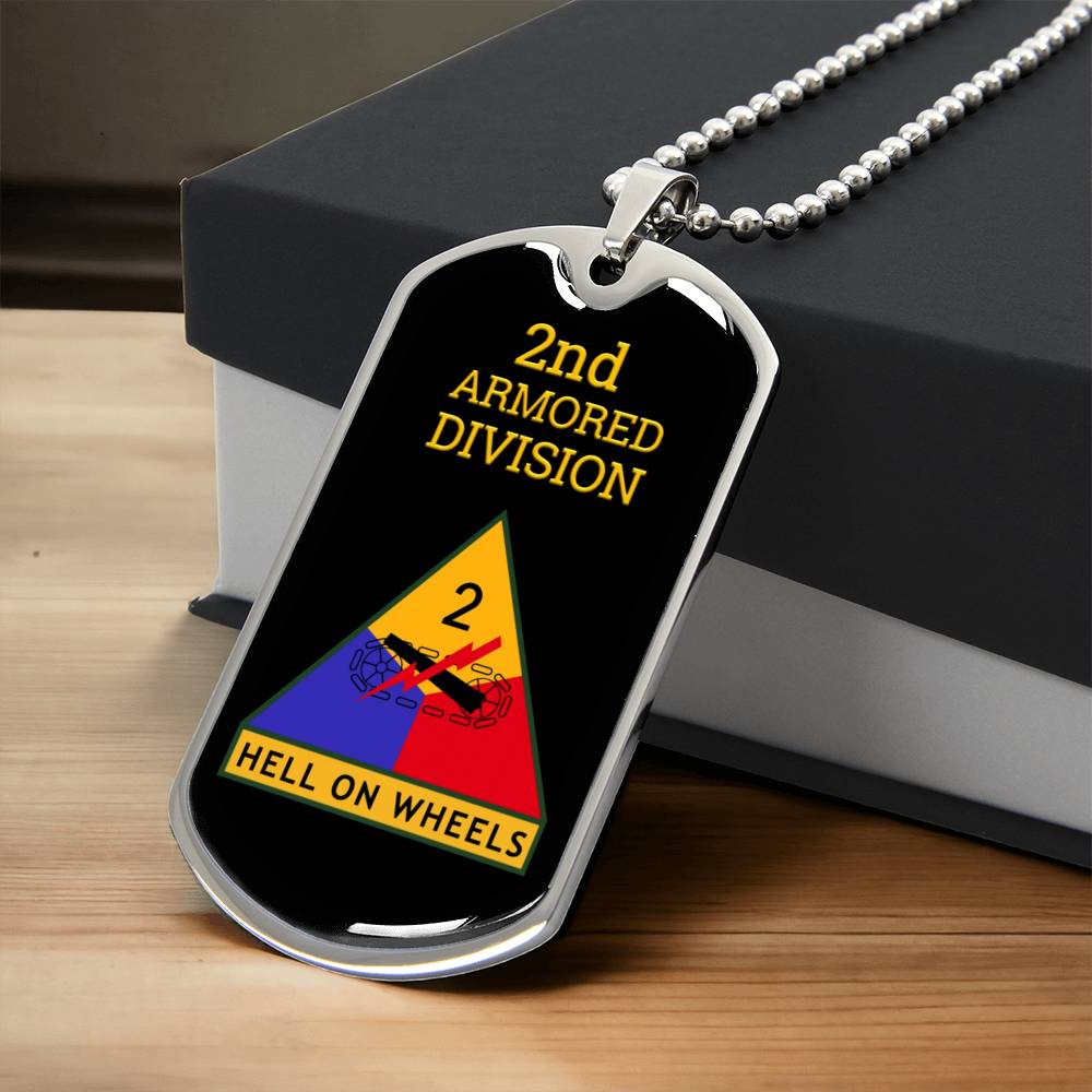 Awesome Dog Tag For 2Nd Armored Division - Army Tag Necklace, Dog Tag