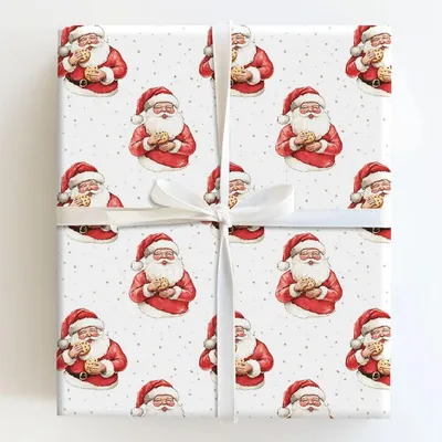 Cookie Cutter Claus - Gift Wrap for Christmas, Holidays Wrapping Paper, Christmas Wrapping Paper