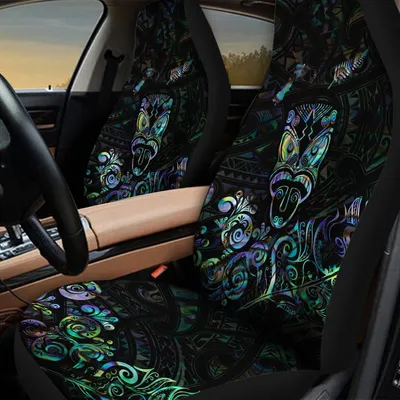 Aotearoa Rugby Haka New Zealand Silver Fern Paua Shell Car Seat Cover