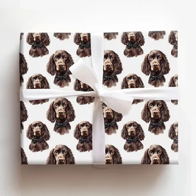 Black Tie with the Boykin Spaniels - Gift Wrap for Christmas, Holidays Wrapping Paper, Christmas Wrapping Paper