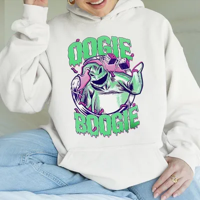 Halloween Fleece Hoodie Oogie Boogie Halloween Collage