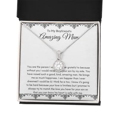 To My Boyfriends Mum Gift, Everlasting Love Necklace, Mothers Day Gift For Boyfriends Mum, Bonus Mom Gift, Birthday Gifts for Boyfriends Mum