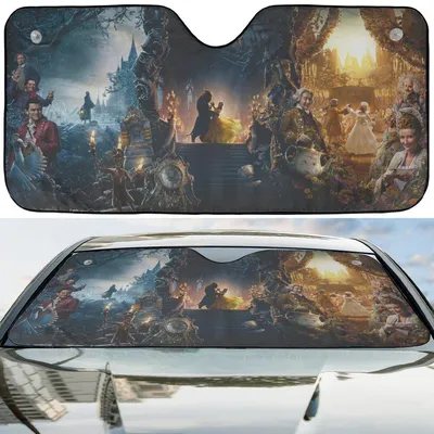 Beauty And The Beast Characters Car Windshield Sun Shade Car Sunshade