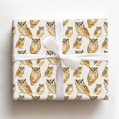 Hoot Gold - Gift Wrap for Christmas, Holidays Wrapping Paper, Christmas Wrapping Paper