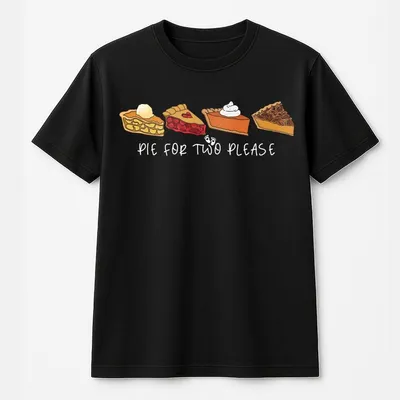 Pie For Two Please Thanksgiving Pregnancy Announcement T-Shirt Fabric