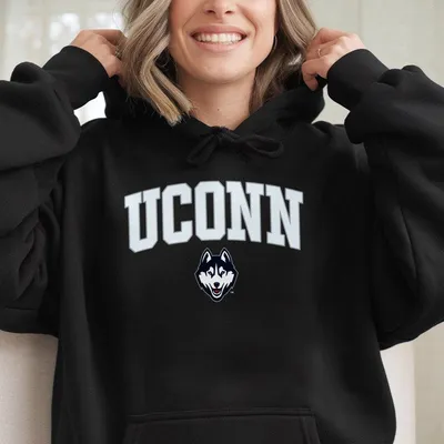 Vintage 90s Uconn Huskies Hoodie  Retro University Of Connecticut Ncaa Fan Hoodie For Men For Women