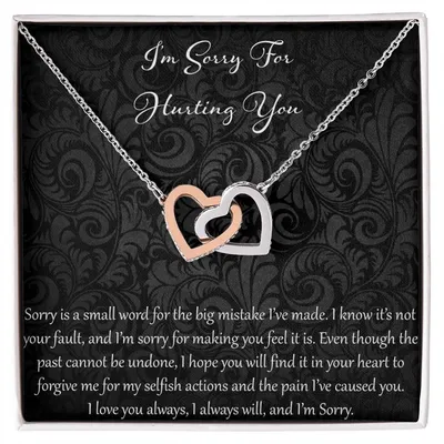 I'M Sorry For Hurting You Interlocking Hearts Necklace