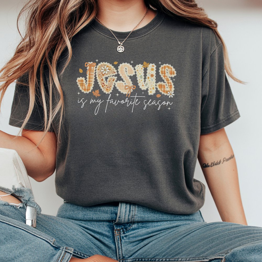 Jesus Is My Favorite Season T-Shirt Fall Jesus Lace T-Shirt Fall Faith T-Shirt Christian T-Shirt Bible Verse T-Shirt Thanks
