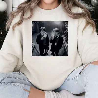 Harry And Ron Smoking Sweatshirt Sweatshirt And Sweatshirt Potter Wizard Fan Sweatshirt Classic Cotton Gift For Fans