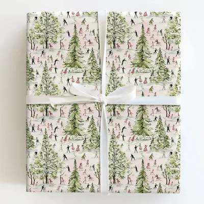 Ice Skating Before - Gift Wrap for Christmas, Holidays Wrapping Paper, Christmas Wrapping Paper