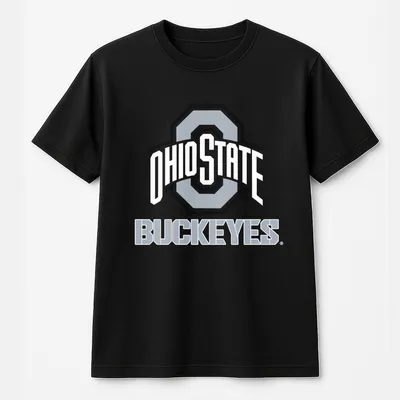 Ohio State Buckeyes Menas Colosseum Scarlet Logo Lockup 2 Hit Active Blend T-Shirt Retro College Football Graphic
